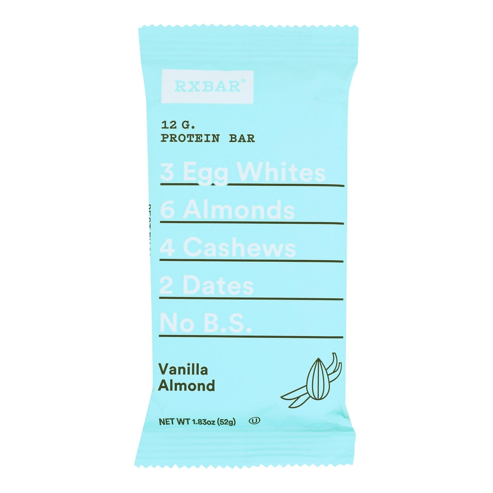 RXBAR Protein Bars, Protein Snack, Snack Bars, Vanilla Almond, 22oz Box (12 Bars)
