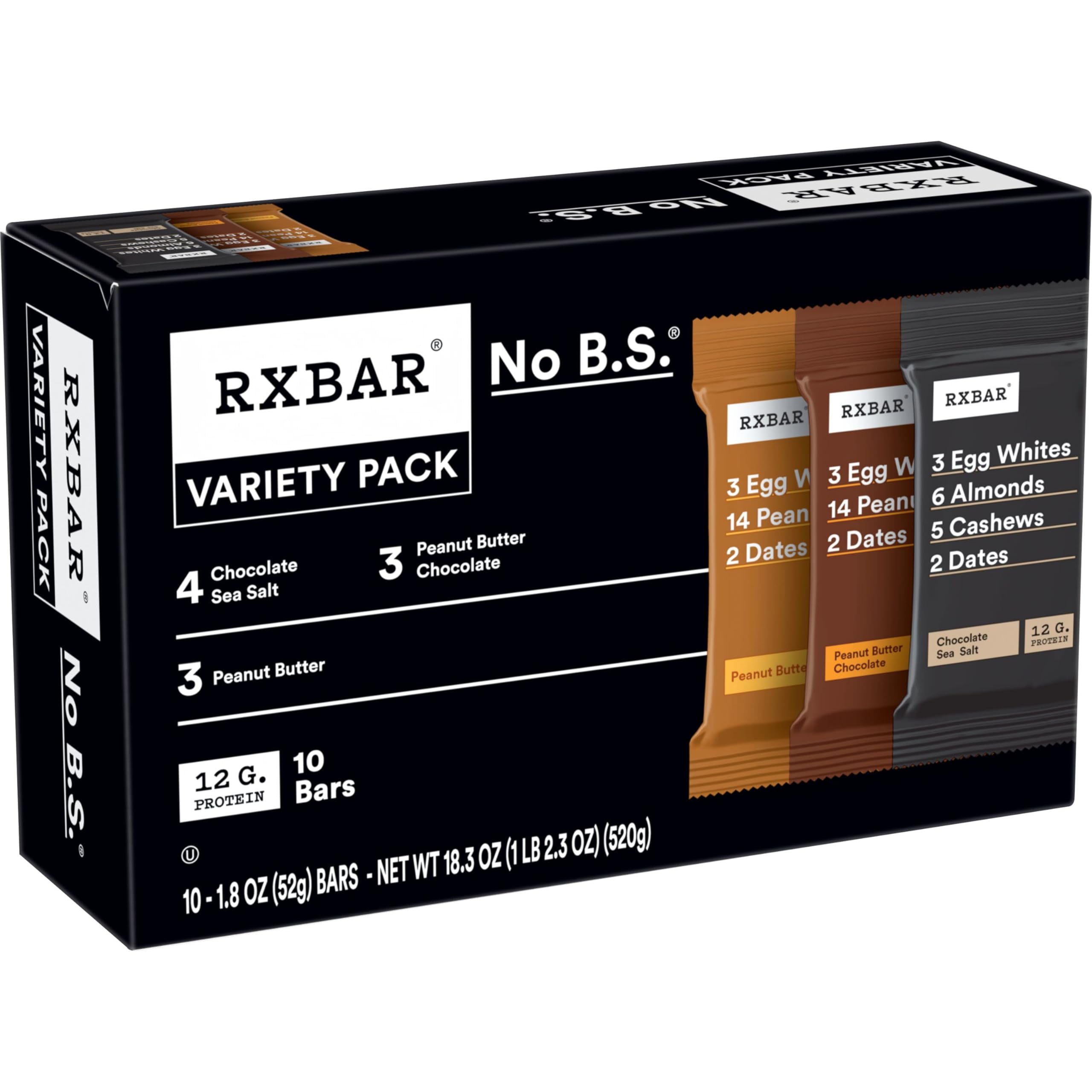 RXBAR Protein Bars Protein Snack Snack Bars Variety Pack 18 3oz Box