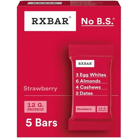 RXBAR, Strawberry Gluten-Free Protein Bars, 5 Count