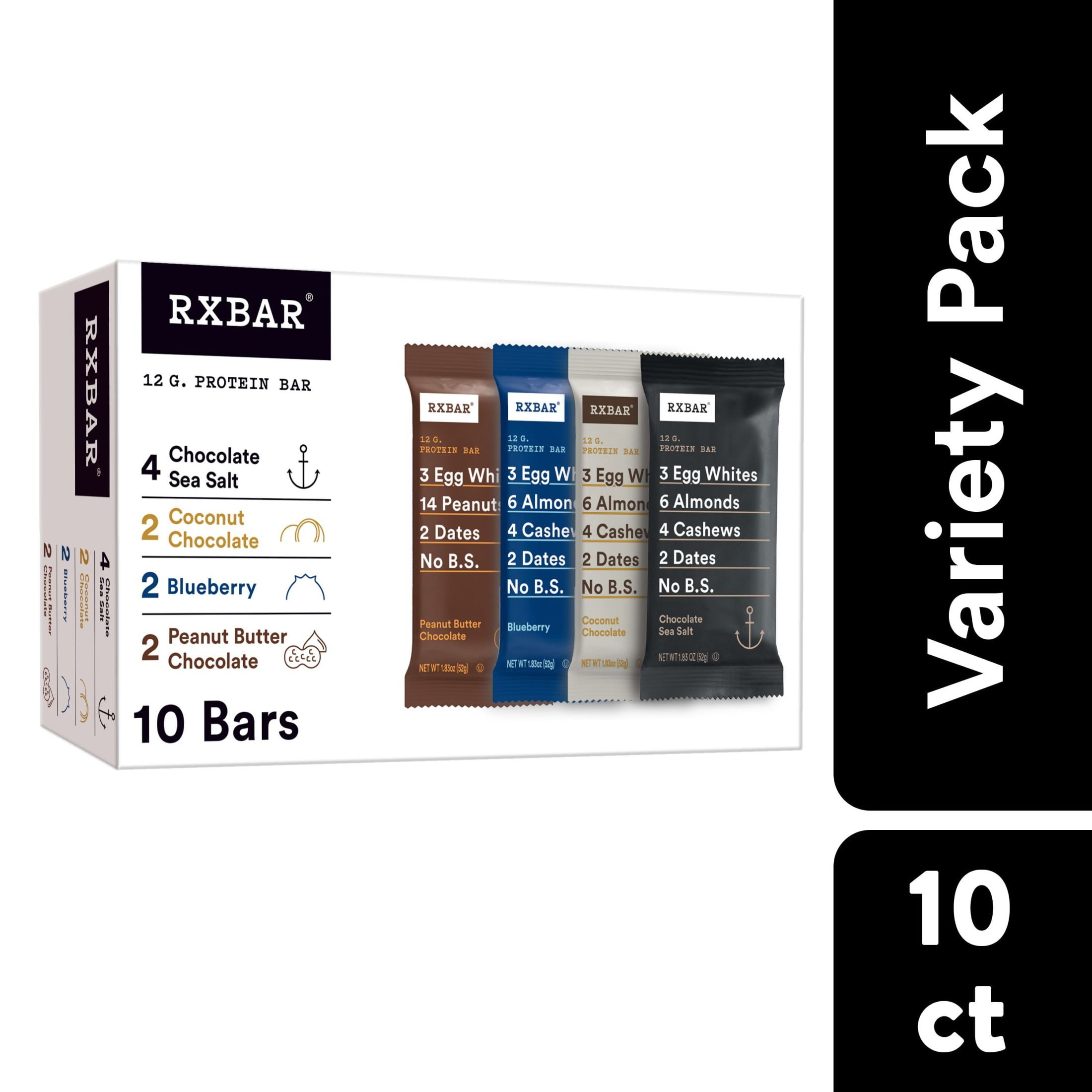 RXBAR Variety Pack Chewy Protein Bars, ReadytoEat, 18.3 oz, 10 Count