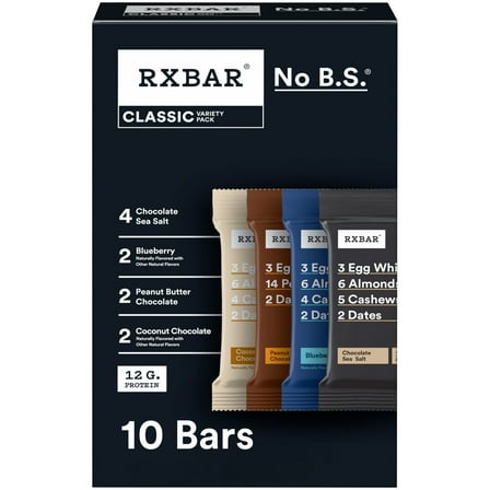 RXBAR Protein Bars, Variety Pack, 10 Count