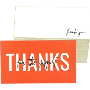 RXBC2011 100 Little Thank You for the support Cards Handwritten Lettering Design Bulk Thank you Notes for All Occasion 3.5 x 2 Inch (ORANGE)