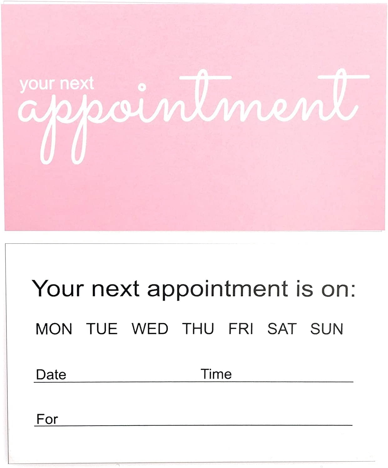 Appointment Reminder Cards Pack Of 100 - Hot Pink, Type 2 - View #3