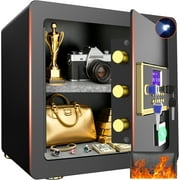 RYCUZO 2.5 Cuft Safe Box, Digital Keypad Home Security Safe With Fireproof Waterproof Bag & Adjustable Shelf