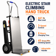 RXFSP 661LBS Capacity Heavy-Duty Electric Stair Climber Hand Truck Dolly, 500W High-Power Motor with Anti-Slip Rubber Treads for Moving
