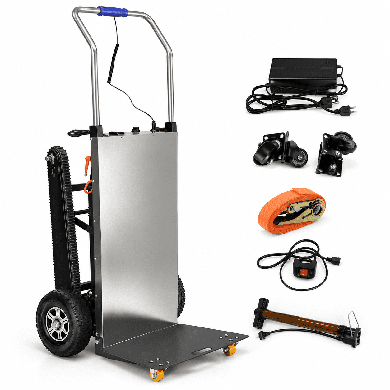 RXFSP 661 lb Capacity Electric Stair Climbing Hand Truck, Black