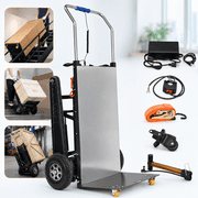 RXFSP Electric Stair Climbing Dolly - 661lb 600W Powered Hand Truck with Rubber Tracks | Heavy Duty Industrial Design Black