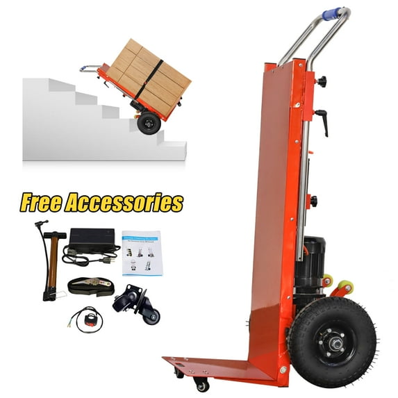 RXFSP Ergonomic Electric Stair Climbing Hand Truck, 880lb Capacity, 1200W Motor, Folding Motorized Dolly Cart