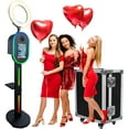 thumbnail image 1 of RXFSP Photo Booth for iPad 10.2"-12.9" & Camera Dual-Use Photo Booth Machine with RGB Ring Light, Music Sync, APP Control with Flght Case for Weedding Party Rental （Black), 1 of 9
