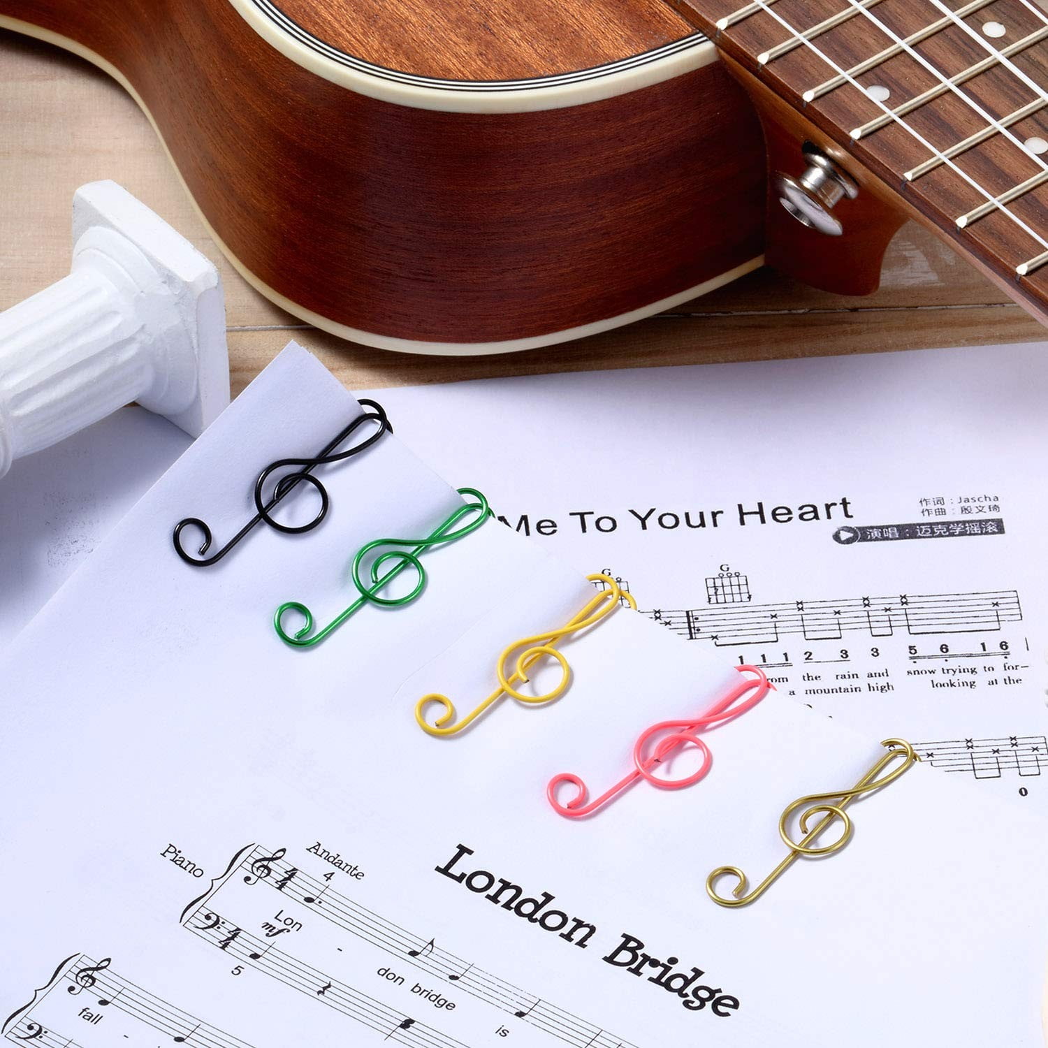 RXIRUCGD 10PC Music Paper Clips, Multicoloured Music Bookmark Metal ...