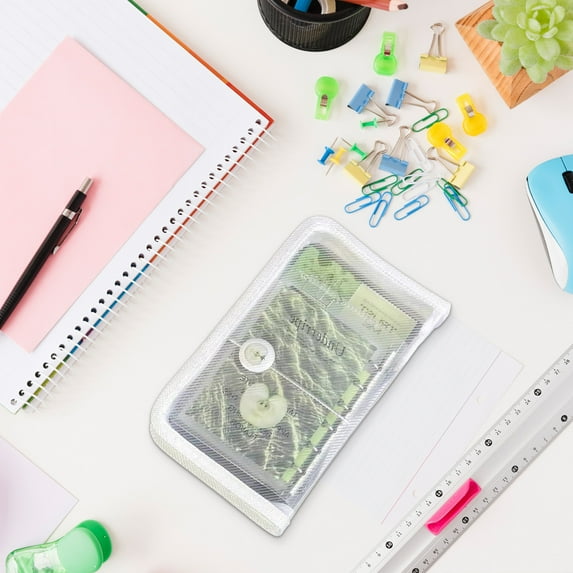 RXIRUCGD 1pc Clear Mesh Pencil Case Portable College Office Supplies Pen Box Bill Storage Bag Zipper Pouch Pen Bag For Adults And Teenagers