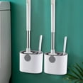 thumbnail image 1 of RXIRUCGD 2 In 1 Silicone Toilet Brush and Holder Set, Flexible Toilet Bowl Brush Head with Silicone Brush + Slit Brush for Bathroom Every Corner Of The Toilet, 1 of 5