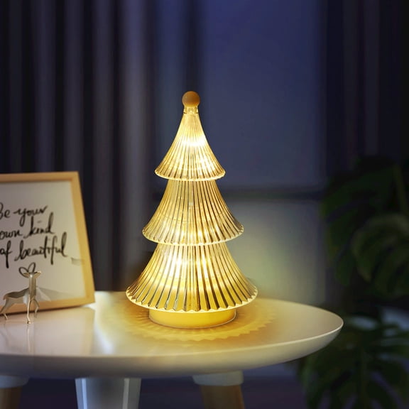 RXIRUCGD 3-Tier Christmas Light Christmas Tree Light, Battery Powered Portable Night Light for Bedroom Decor, Holiday Christmas Decoration Christmas Gift