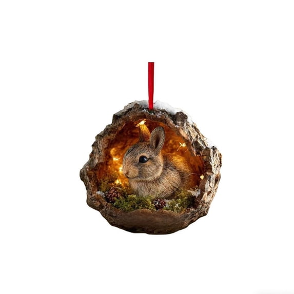 RXIRUCGD Acrylic Forest Animal Ornaments with Detailed Craftsmanship, Christmas Tree Decorations for Seasonal Home Display, Nature-Inspired Holiday Gift Collection
