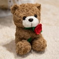 thumbnail image 1 of RXIRUCGD Adorable Teddy Bear Plush Doll with Rose Hat Cute Gift for Girlfriend Birthday Present Romantic Home Decoration Soft Stuffed Animal Toy, 1 of 6