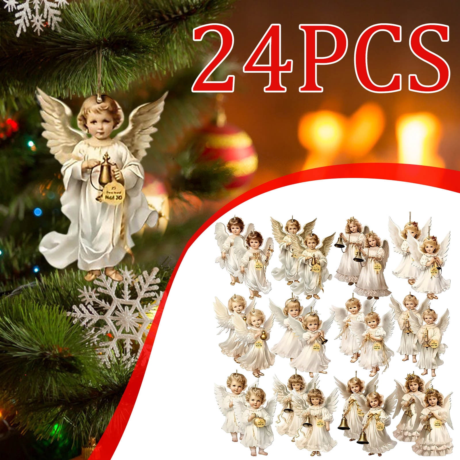 RXIRUCGD Angel Christmas Tree Ornament Set - Elegant Christmas Tree