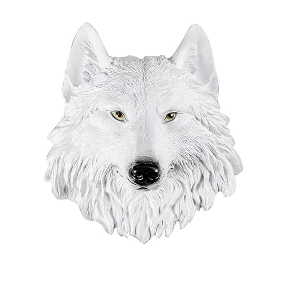 RXIRUCGD Animal Head Wall Decor, Mount Wall Statue Bust Wolf/Leopard/Bear Head Sculpture For Home Decoration Living Room Bedroom Office Bar