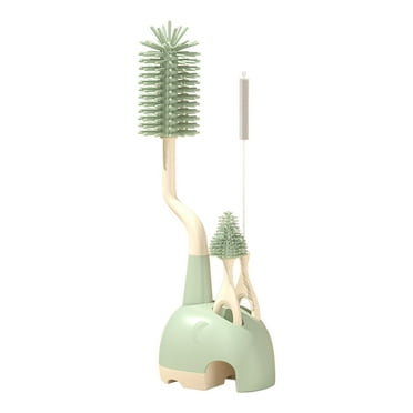RXIRUCGD Baby Bottle Brush Set Bottle Cleaner Kit, Bottle And Straw Brush Cleaning Set Silica Gel Baby Bottle Brush Nipple Cleaner Drying Stand Soft Bristles Multifunctional For Baby Bottles