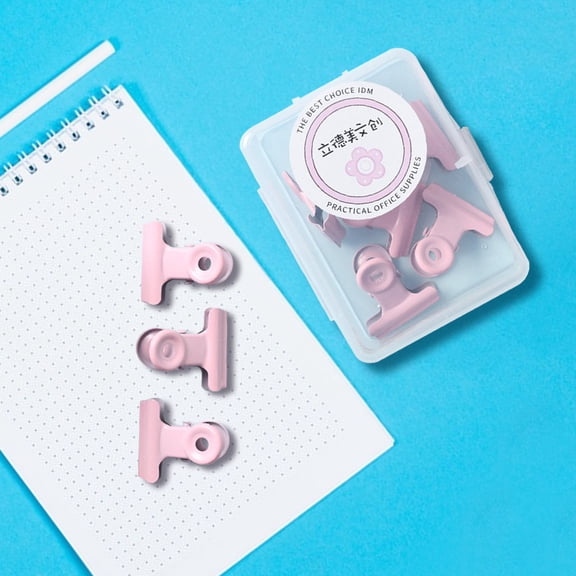 RXIRUCGD Binder Clip, Macaron Colour Round Head Clip Small Fresh File Metal Binding Clip Colour Boxed Dovetail Clip Supplies Office Supplies,Pink