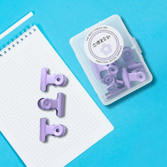 RXIRUCGD Binder Clip, Macaron Colour Round Head Clip Small Fresh File Metal Binding Clip Colour Boxed Dovetail Clip Supplies Office Supplies,Purple