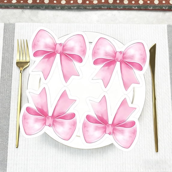RXIRUCGD Bow Pattern Disposable Napkins - 50 Count Party Supplies For Baby Showers And Bridal Celebrations With Watercolor Design