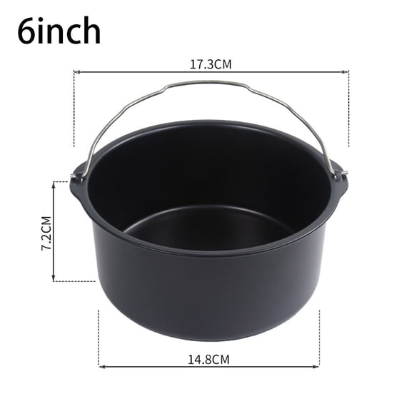 RXIRUCGD Cake Pan Baking Tray, 6 Inch Non Stick AirFryer Cake Barrel Baking Pan Tray Frying Basket