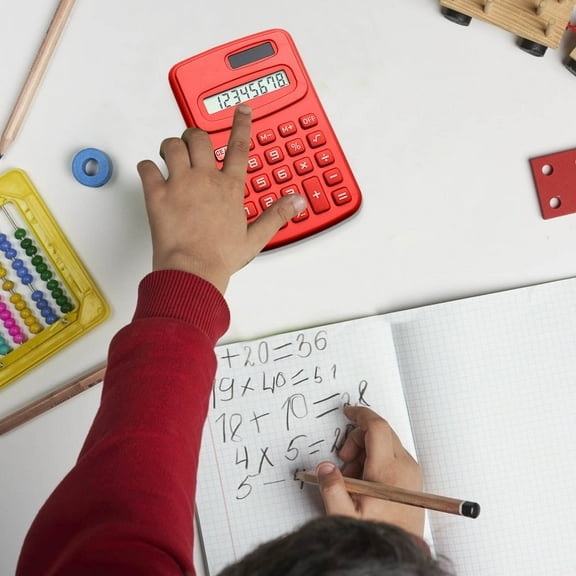 RXIRUCGD Calculator, Basic Standard Calculators Mini Digital Desktop Calculator With 8-Digit LCD Display. Smart Calculator Pocket Size For Home School For Kids,Red