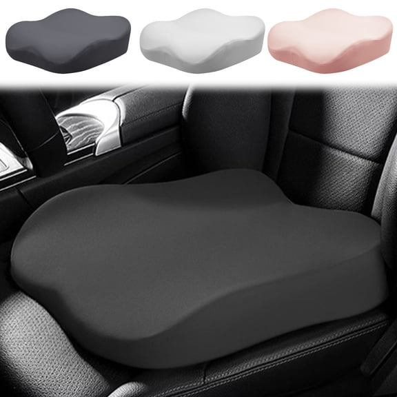RXIRUCGD Car Seat Cushion Waist Protection Memory Office Seat Height Increasing Pad Long Sitting Fart Pad Thickened Driving Seat Cushion,Black