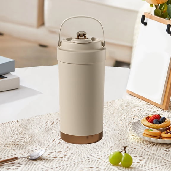 RXIRUCGD Ceramic Inner Travel Mug with Dual Drinking Options, 500ml Insulated Cup for Hot Coffee and Cold Beverages, Leakproof Design with Comfortable Handle