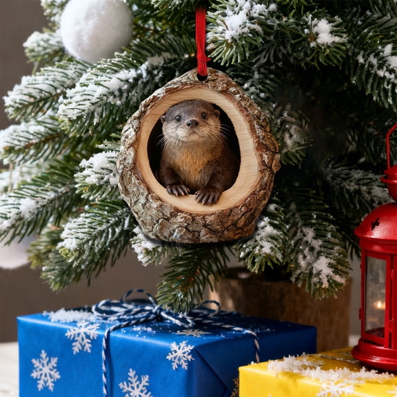 RXIRUCGD Christmas Animal Acrylic Tree Hollow Pendant Ornament, Adorable Festive Hanging Decor for Tree, Window or Table Centerpiece, Durable Holiday Collection Piece, Thoughtful Gift for Loved Ones