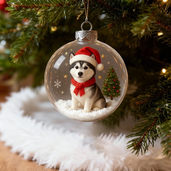 RXIRUCGD Christmas Decoration Christmas Crystal Ball Ornament With Miniature Winter Scene And Animal Figures For Tree Decor Holiday Home Decoration Festive Gift Idea