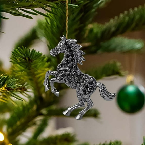 RXIRUCGD Christmas Tree Horse Themed Hanging Ornament - Playful Holiday Christmas Decoration for Indoor Tree Party Backdrop Festive Home Decor