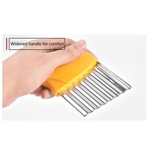 RXIRUCGD Crinkle Cutter Wave Knife, Stainless Steel Potato Cutter French Fries Cut Kitchen Corrugated Knife