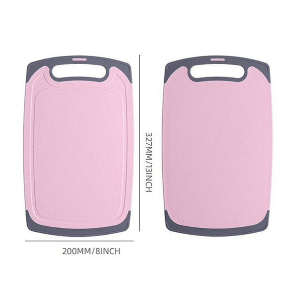 RXIRUCGD Cutting Board, Plastic Cutting Boards For Kitchen Dishwasher Safe Double-sided Design Extra Large Cutting Board For Meat Easy Grip Handle Non-Slip With Grinding Area,Pink