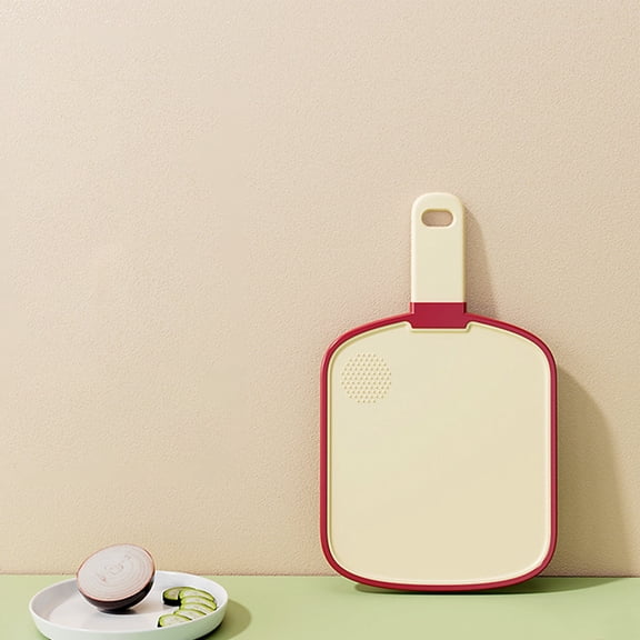 RXIRUCGD Double-Sided Non-Slip Cutting Board with Hanging Hook, Durable Plastic Chopping Block for Vegetables Meat and Fruits, Easy to Clean Kitchen Essential