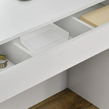 RXIRUCGD Drawer Organizers Storage Bins, Drawer Compartment Organizer Desk Cabinet Built-In Stationery Rectangular Plastic Desk Organizer Small Place Box Combination Sorting And Organizing,White(XL)