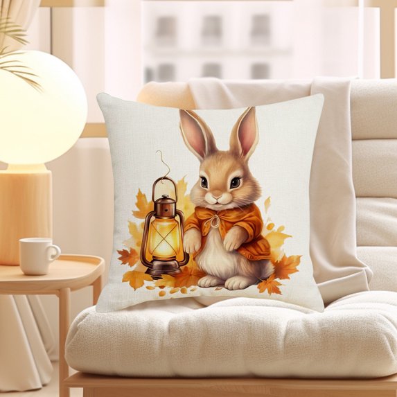 RXIRUCGD Easter Decorations for Home - Easter Pillow Covers 18x18, Outdoor Pillow Case Spring Farmhouse Throw Pillow Cover Linen Cushion Case for Home Decor