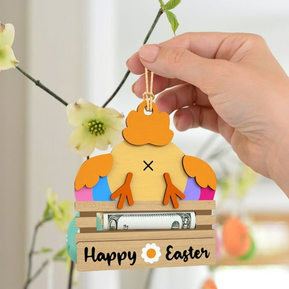 RXIRUCGD Easter Eggs Bunny Money Holder Personalized Wood Easter Money Holder Easter Basket Stuffers Bunny Money Holder Easter Kids Present Easter Decorations