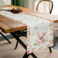 thumbnail image 1 of RXIRUCGD Easter Table Runner, Easter Tablecloth, Linen Rabbits Ear Printed Table Runner for Easter Decorations, Flowers and Rabbits Ear Printing for Kitchen Dining Room Table Decor, 1 of 6
