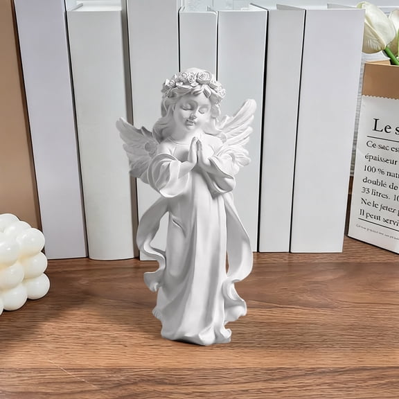 RXIRUCGD Elegant Angel Girl Resin Sculpture with Artistic Design - Decorative Figurine for Home Office Decor and Living Space Enhancement