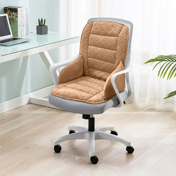 RXIRUCGD Ergonomic Winter Seat Cushion with Built-in Back Support - Thermal Insulation Office Chair Pad for Extended Sitting Comfort, Portable for Car Office and Home Use, Waist Protection Technology