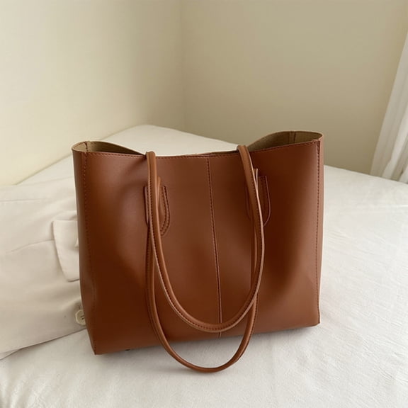 RXIRUCGD Fashionable PU Leather Shoulder Handbag - Versatile Work Tote for Business Meetings and Weekday Commute