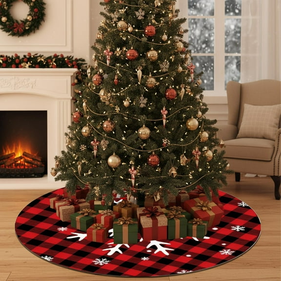 RXIRUCGD Festive Christmas Tree Skirt with Plush Texture - Holiday Decor for Tree Base Cover and Seasonal Home Celebration Display