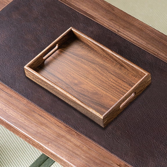 RXIRUCGD Flat Ear Wooden Tea Serving Tray - Multi Purpose Dry Brewing Tea Board For Cups Candies Fruits - Classic Home Decor Serving Platter For Tea Ceremony