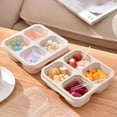 thumbnail image 1 of RXIRUCGD Food Container, 4 Compartments Bento Box Reusable Meal Prep Lunch Containers For Youngster Adults Divided Food Storage Containers For Work Travel,Beige, 1 of 7