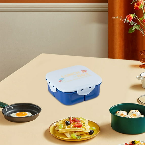 RXIRUCGD Food Grade Divided Lunch Box with Cutlery Set - Microwave Safe Compartmentalized Food Storage Container for Office Campus and Outdoor Activities Meal Organization