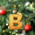 thumbnail image 1 of RXIRUCGD Gold 2D Acrylic Alphabet Christmas Ornament - 26 Initial Letter Pendants for Holiday Decor - Car Rearview Mirror Backpack Charm Decoration, 1 of 7