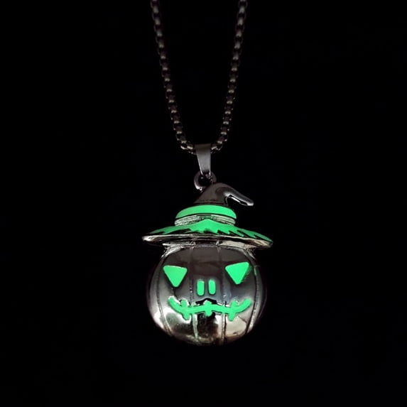 RXIRUCGD Halloween Accessory Necklace With Pumpkin Ghost Face,Green