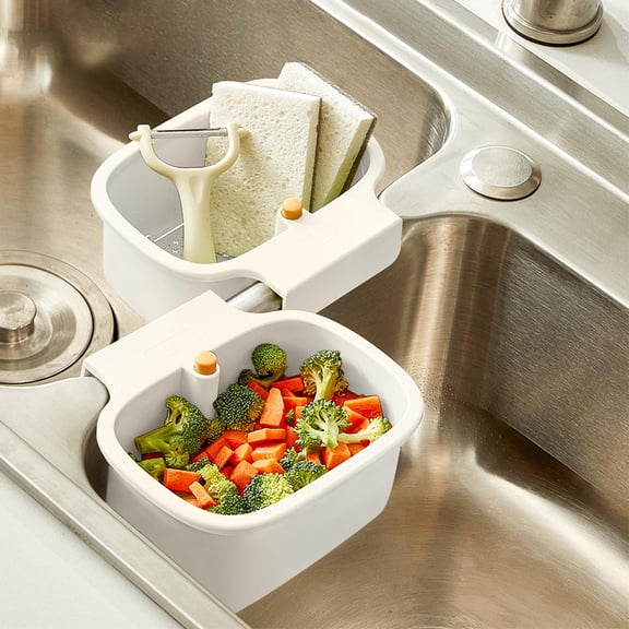 RXIRUCGD Hanging Sink Strainer Basket with Removable Insert, Multi-Purpose Kitchen Tool for Washing Draining and Food Waste Separation, Space Saving Design