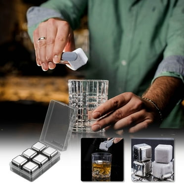 RXIRUCGD Ice Cube Tray Ice Mold, Whiskey Ice Stone Ice Wine Stone Reusable Stainless Steel,Set Of 8 Cool Cubes Wine Beer And All Drinks